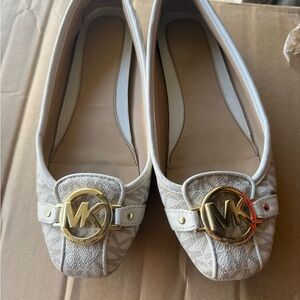 Michael Kors Gold and Cream Loafers